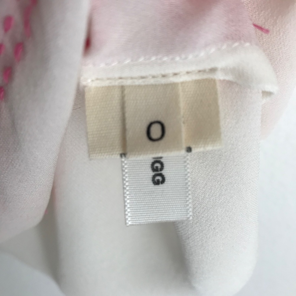 L' Agence Silk Beaded Sleeveless Sheer Tank Top Size 0 Ivory Pink Round Neck - Picture 6 of 10